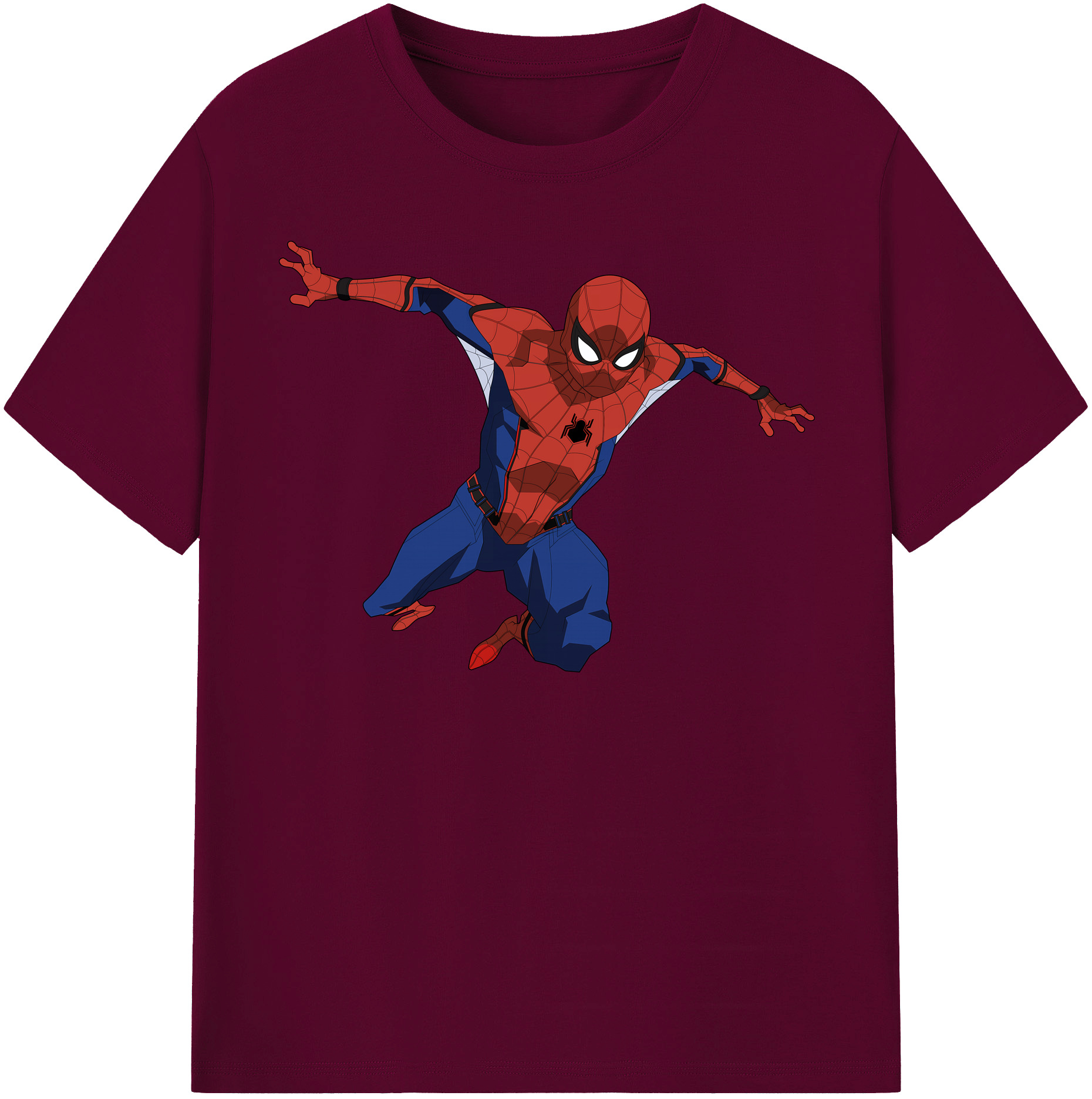 （画像用） Spider Man スパイダーマン レディースカジュアルプリントTシャツ（綿100％）
